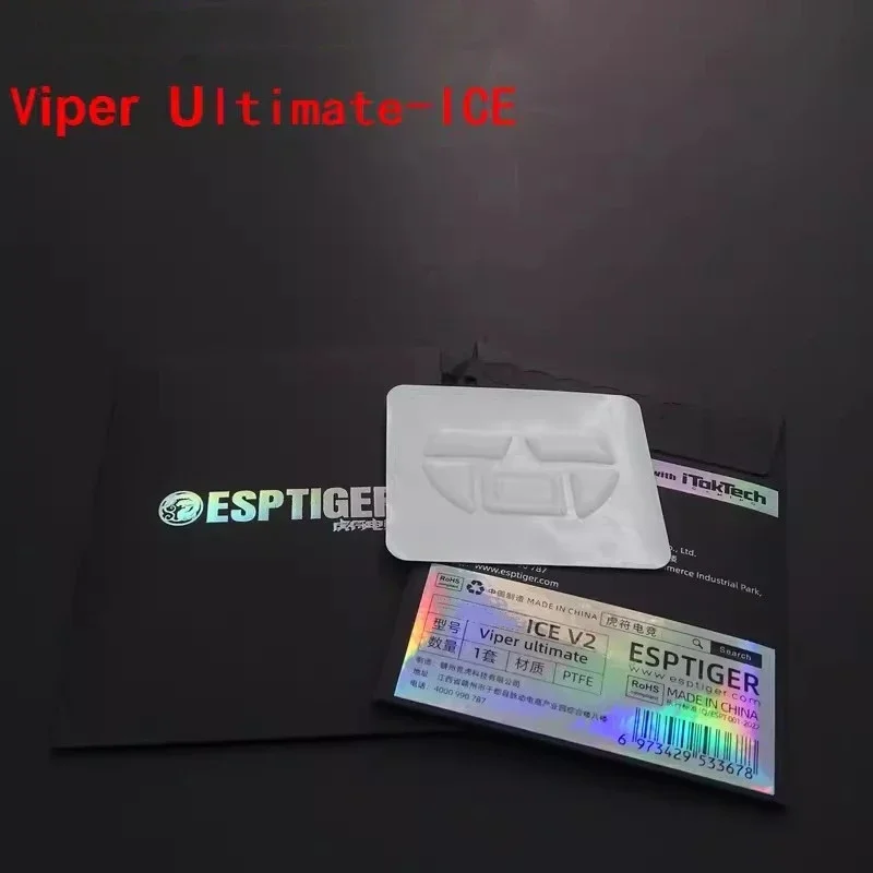 Фото 1 упаковка накладок Esptiger ICE Version для мыши Razer Viper/Viper Ultimate/Viper Mini SE V2 V3 Pro, белые, PTFE, Arc 1 2 Glides №4