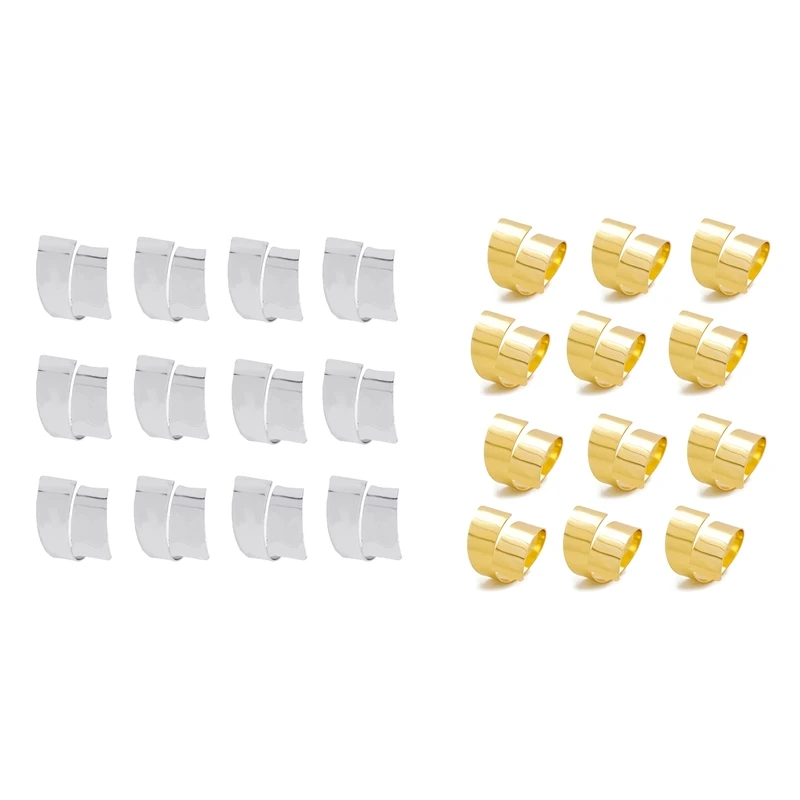 

BEST1 Set Of 12 Napkin Rings Alloy Napkin Ring Set For Wedding Banquet Christmas Vintage Table Decoration Holder Rings