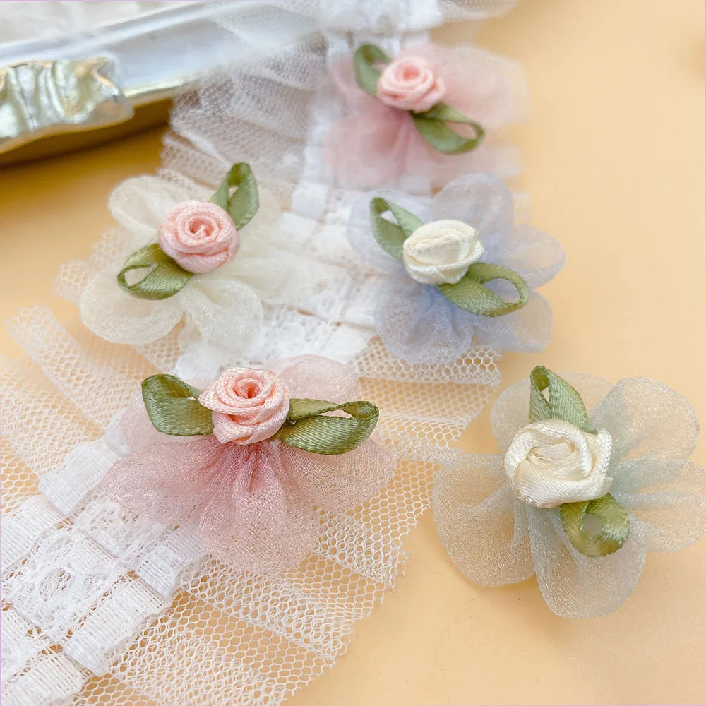 10 шт. розовая Снежная пряжа лента Маленькая женская бижутерия головной убор