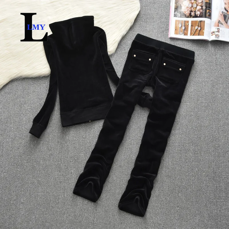 LMY однотонный спортивный костюм Juicy бархатные спортивные костюмы Бесплатная