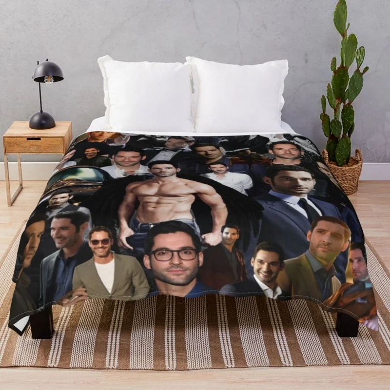 

Tom Ellis Thick blankets Flannel Printed Soft Throw Blanket for Bed Home Cou Travel Office