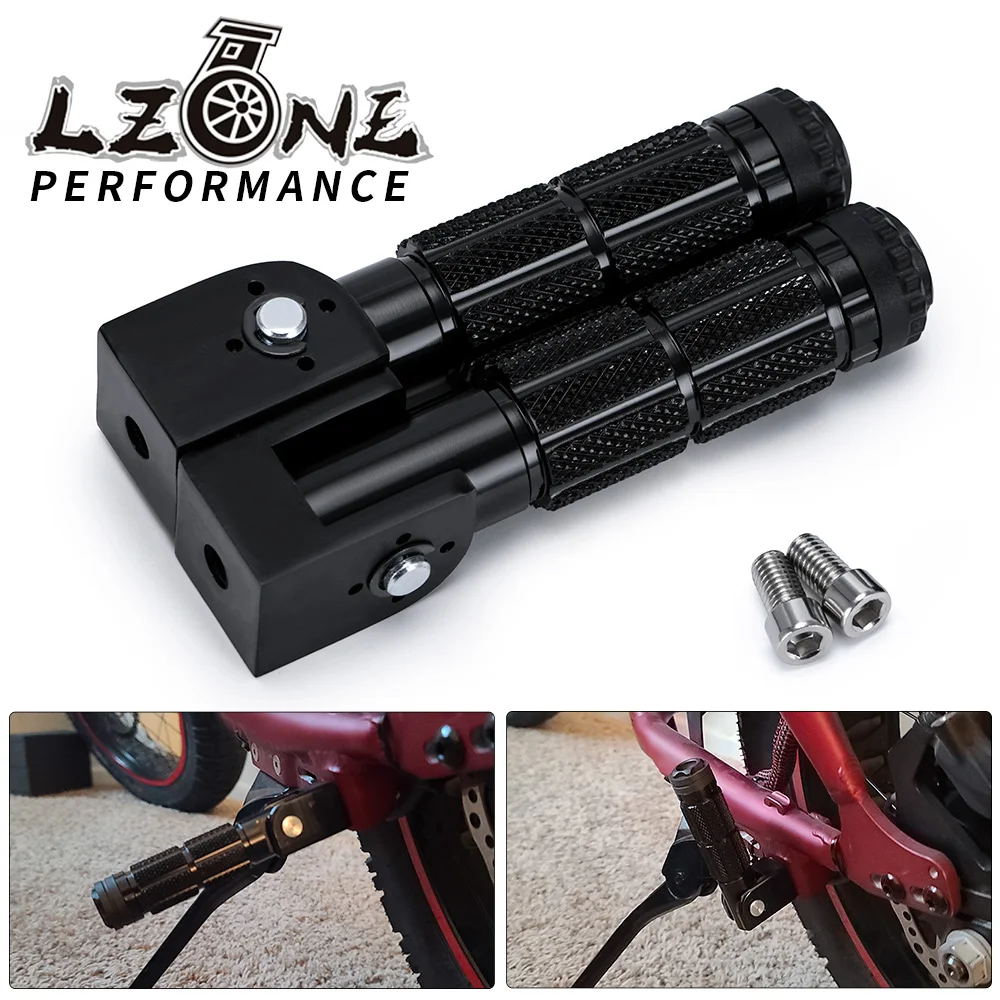 

2 Pcs M8 Universal Motorcycle Motor Bike Folding Footrests Footpegs Foot Rests Pegs Rear Pedals Set CNC Aluminum Motorcycle Part