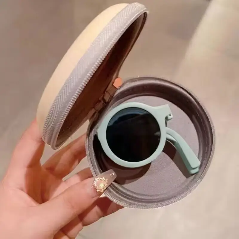 1 комплект складные детские солнцезащитные очки для девочек и мальчиков круглые