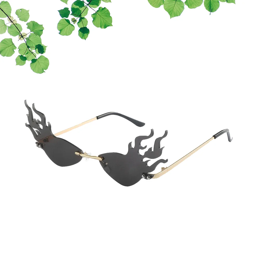 

Sunglasses Women Glasses Eyeglasses Fashion Rimless Flame Party Sun Shades Frameless Retro Irregular Unisex Womens S Vintage