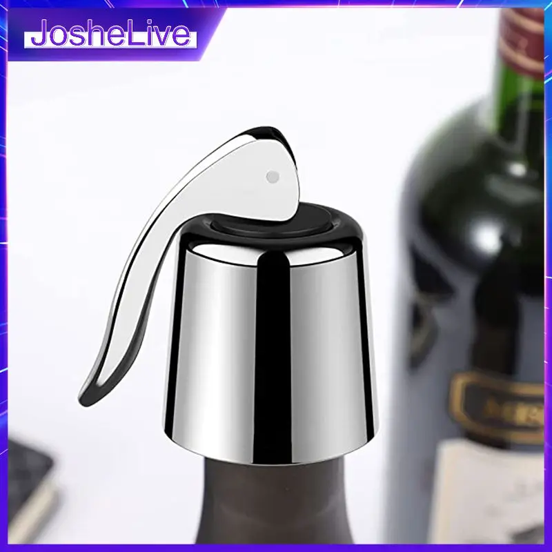 

Stainless Steel Champagne Wine Bottle Stopper Reusable Leakproof Silicone Beverage Bottle Sealer Wine Fresh Saver Barware Tool