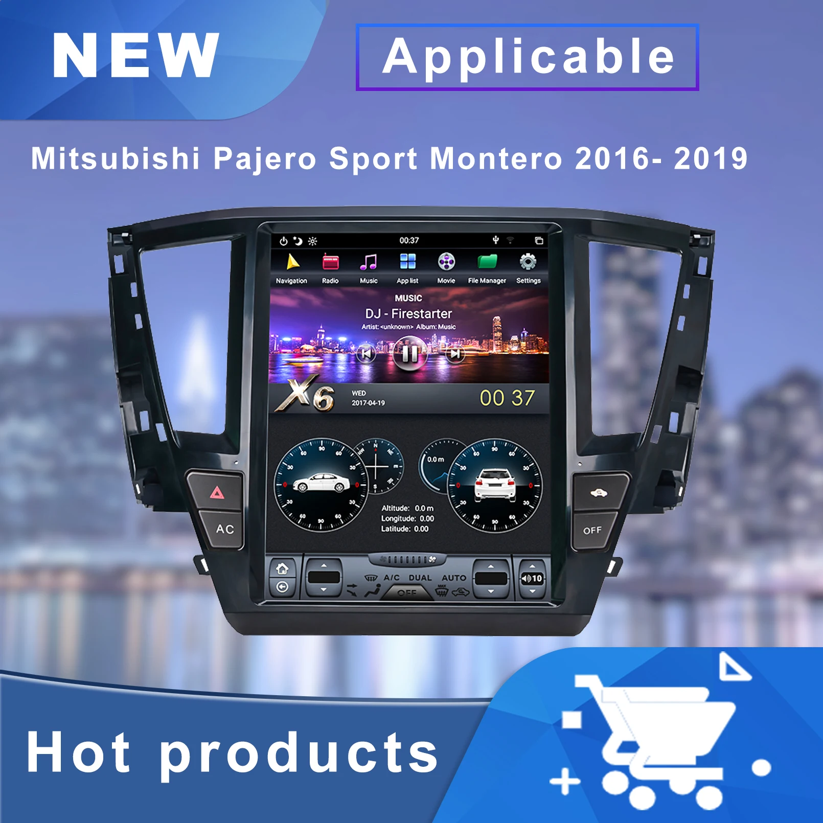 Tesla Style Android Smart Car Radio Stereo для Mitsubishi Pajero Sport Montero 2016- 2019 12 1 дюймов Gps-навигатор с Carplay