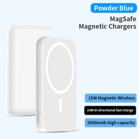 magnetic wireless charger power bank 5000mah 15w wireless charging for iphone 13 12 pro max power bank fast charging