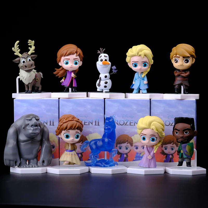 

10pcs Disney Frozen Action Figures Princess Aisha Anna Olaf Sven Kristoff Figurines Collection Model Girl Gift Toys Cake Decor