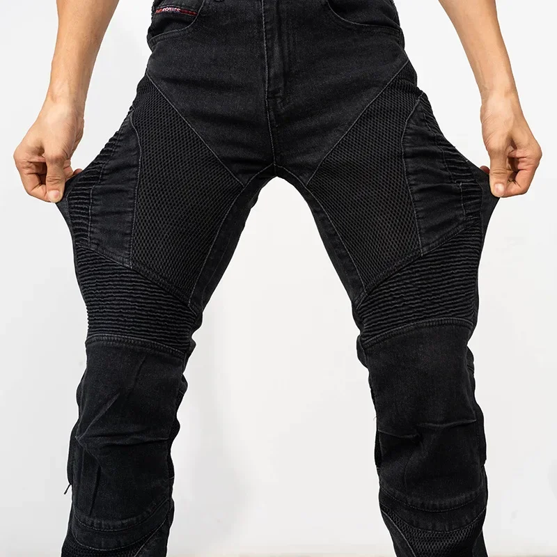 Весенне-летние дышащие мотоциклетные штаны HZYEYO для езды на мотоцикле джинсы с