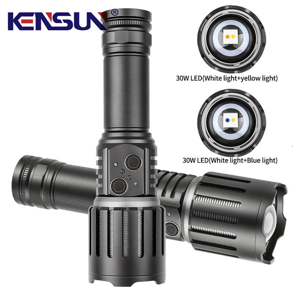 Светодиодный фонарик высокой мощности перезаряжаемый через USB TYPE-C входной/выход