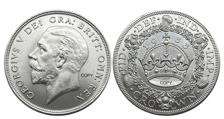 

Копия серебряной монеты Великобритания 1933 год Корона Георг V