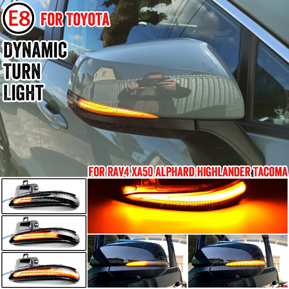Подходит для Toyota RAV4 XA50 2019-2020, подходит для Toyota Highlander XU70 2020, 2 шт. светодиодных динамических указателей поворота в боковые зеркала (art.: 3920dbbe86e52) - 3920dbbe86e52