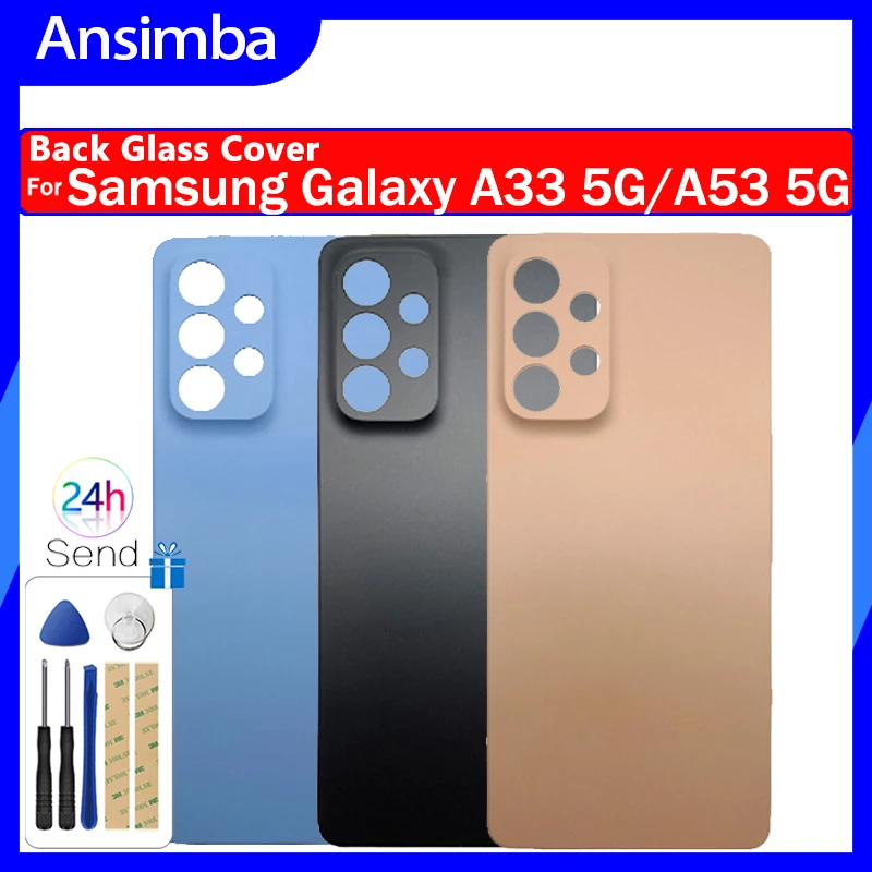 

Ansimba For Samsung Galaxy A33 5G/A53 5G Back Housing Cover Part Cover Replacement Back Glass Cover With Adhesive Sticker
