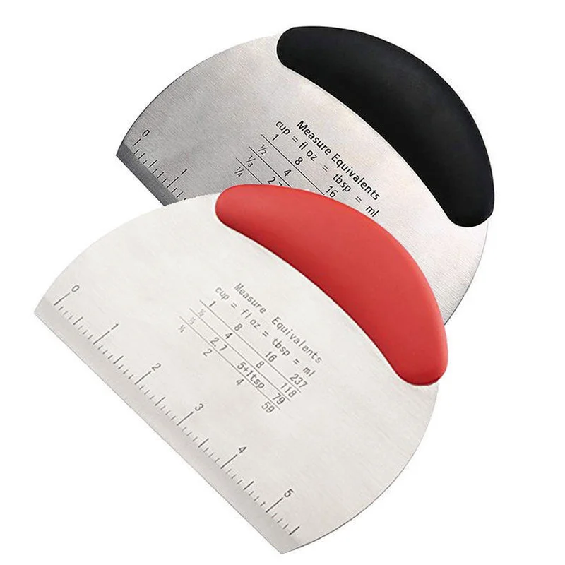 

Скребки для теста из нержавеющей стали, мука, Кондитерский Резак со шкалой, резак для теста, пиццы, удобная ручка, кухонные инструменты для в...