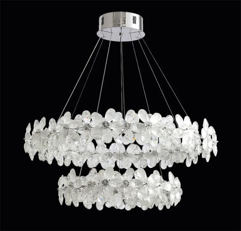Новая хрустальная люстра теплый романтический цветок светильники для гостиной