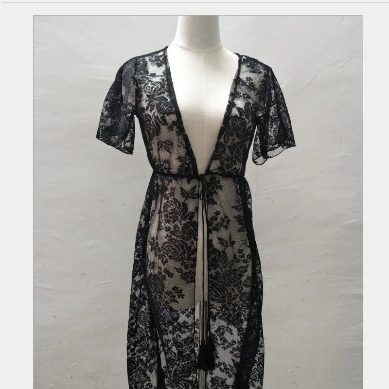 

2022 Женская Сексуальная накидка, женский кружевной пляжный кардиган с вырезами, купальный костюм, вязаное бикини, пляжная одежда