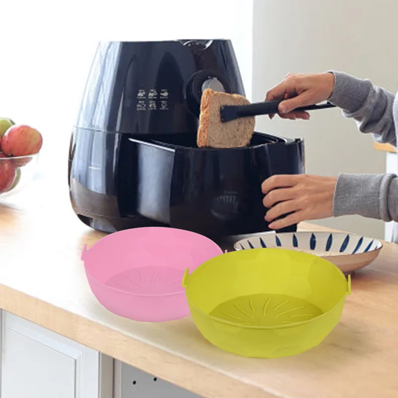 17/20cm Air Fryer Silicone Pot Fryers Oven Baking Tray for Pizza Fried Chicken Reusable Accessories Round Mat |