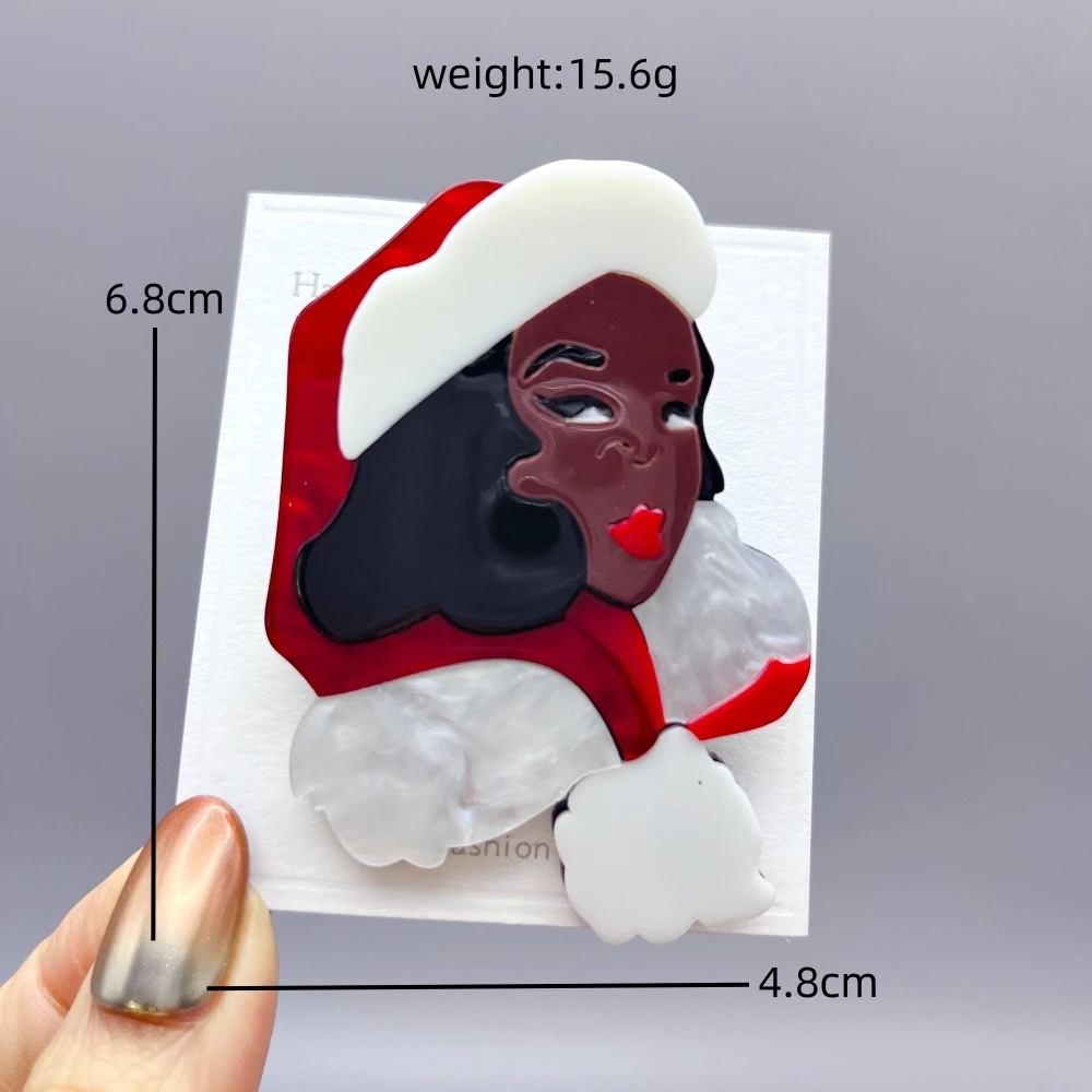 Черная акриловая брошь Inokeey