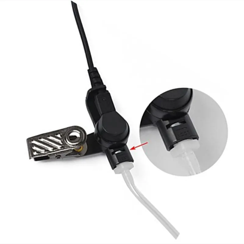 2 pack pcs 3.5mm Police Listen Only Acoustic Tube Earpiece Headset with One Pair Medium Earmolds for baofeng Remote Speaker Mics