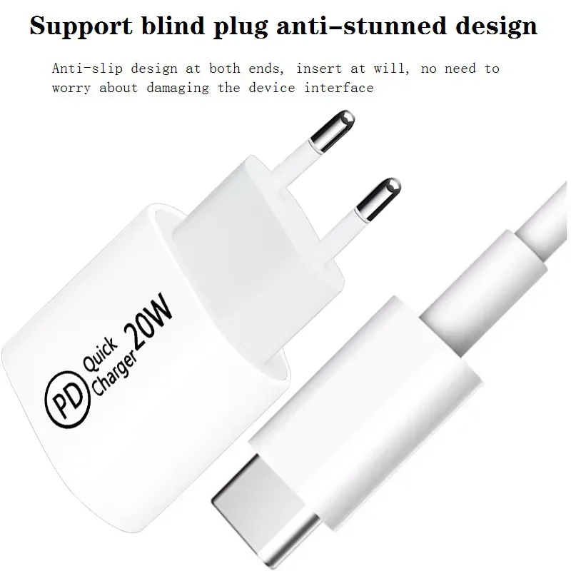 

USB Type C Charger PD 20W Fast Charging EU US AU UK Plug USB-C Adapter For iPhone 11 12 13 Pro Max X XR 8 7 ipad mini
