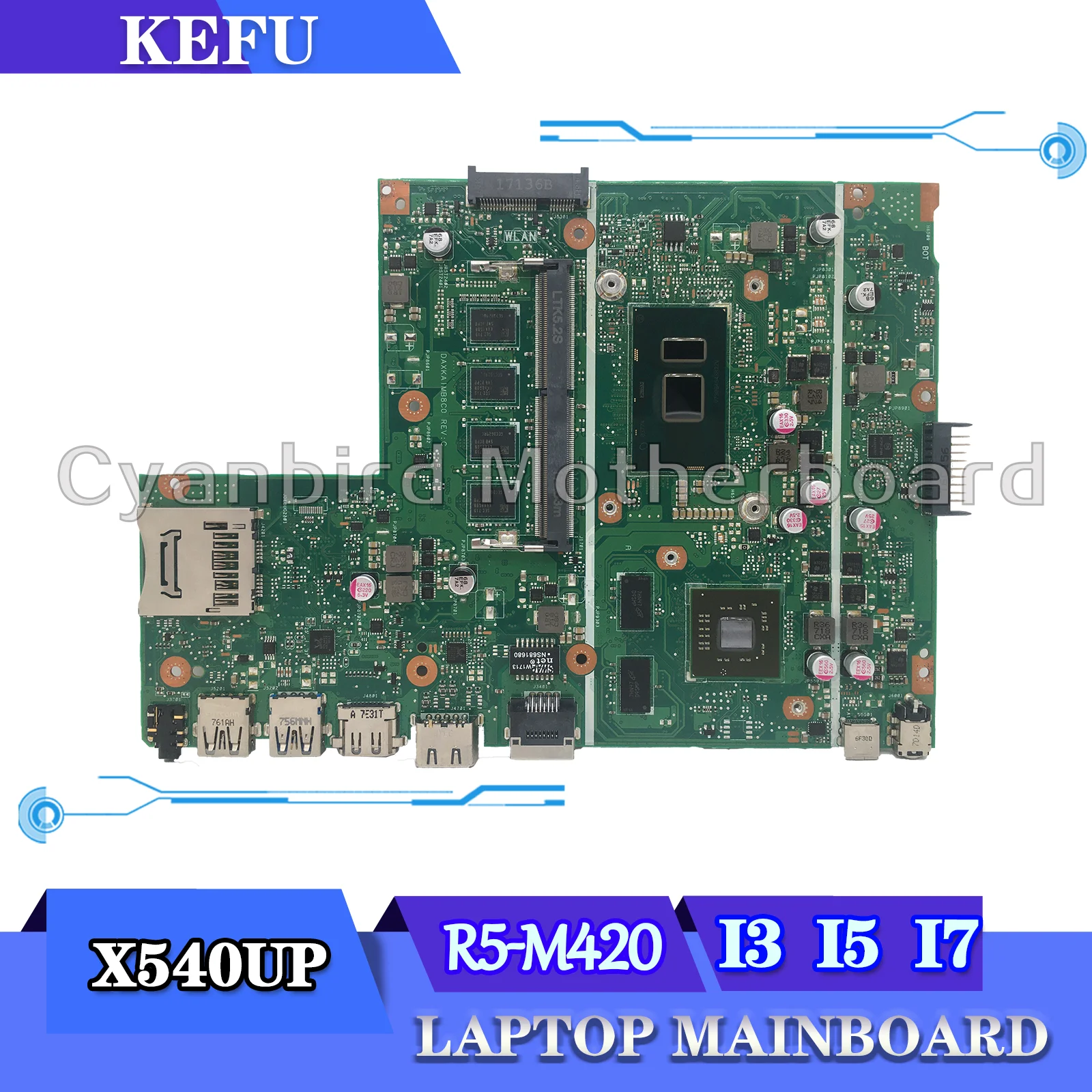 

Ноутбук KEFU X540U Материнская плата ASUS VivoBook X540UP F540U A540U V520U VM520U R540U, материнская плата для ноутбука I3 + I5 + I7 4G/ОЗУ