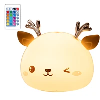 cute night light led cute silicone fawn night lamp for toddlers usb rechargeable led cute animal night lights for toddler kids