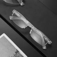 unisex ultralight transparent silver resin lens plastic frame flat mirror eyewear reading glasses presbyopic glasses
