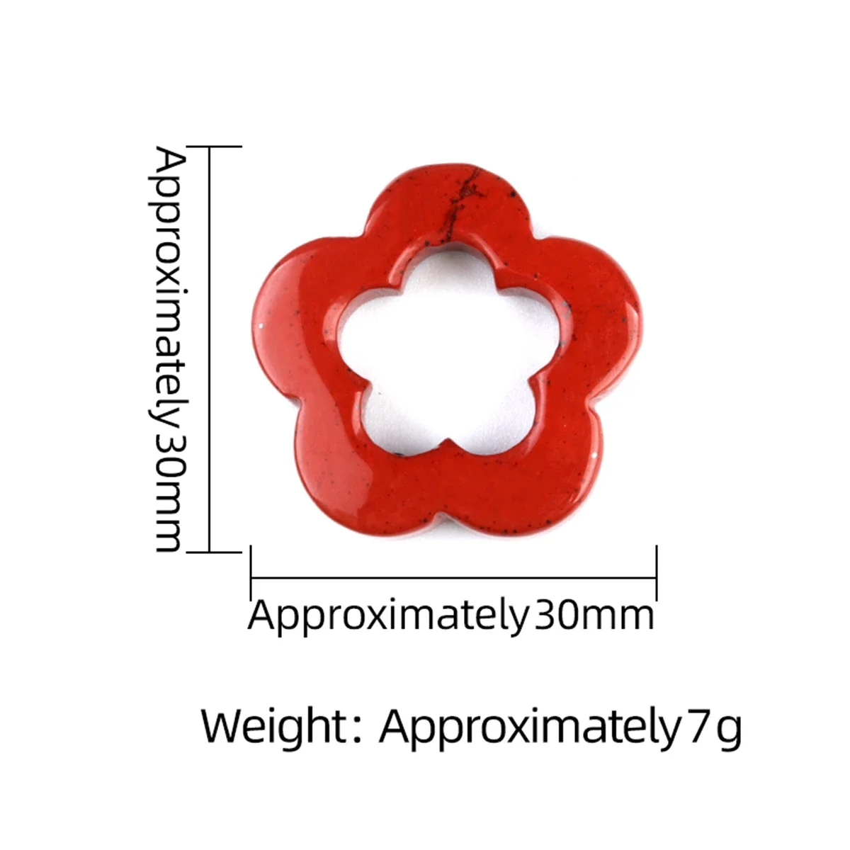 Кулон из розового кварца с цветком сливы 30 мм