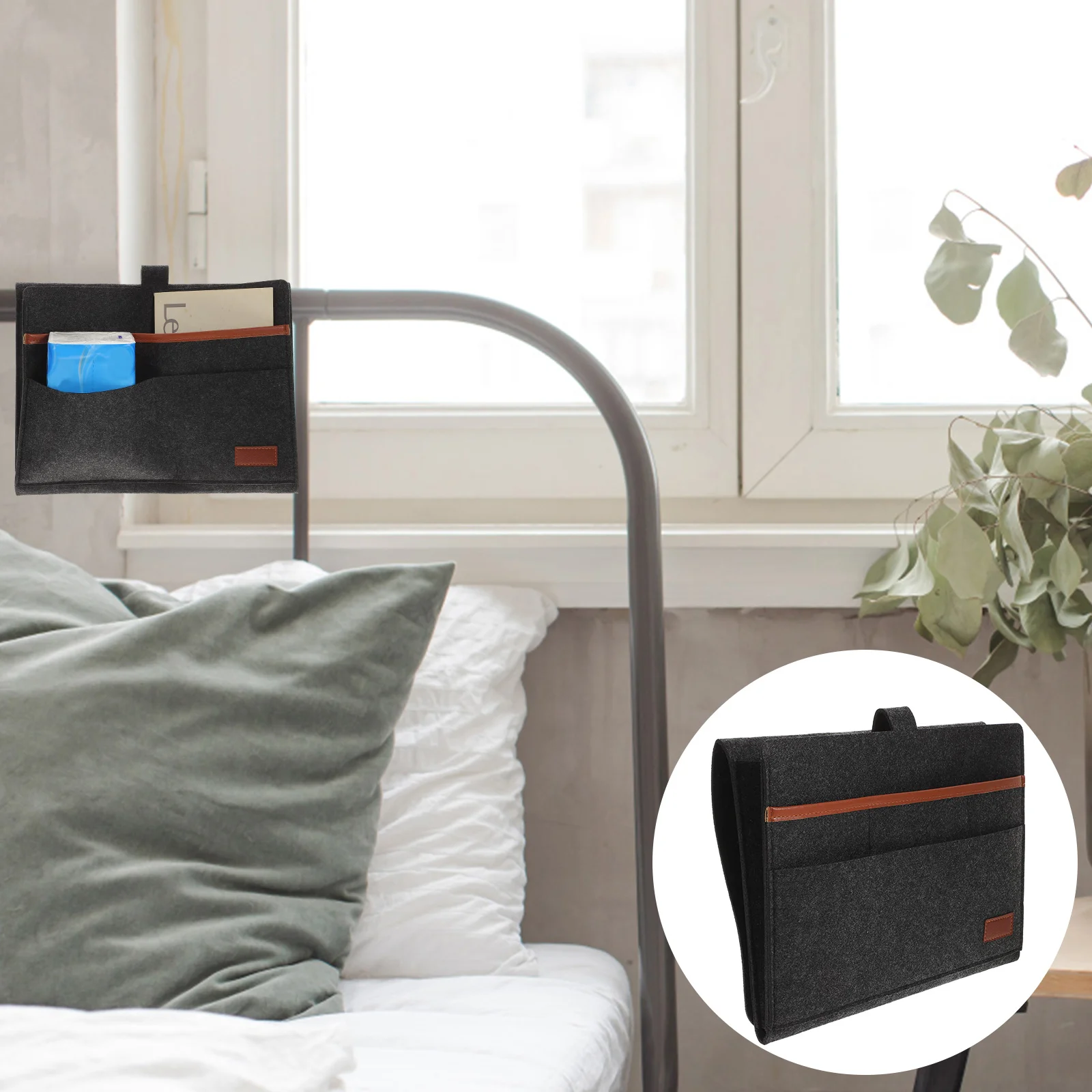 

Bedside Organizer Bag Storage Feltbed Hanging Sofa Pocket Cube Side Chair Container Remote Holder Control Armrest Shelf Dorm