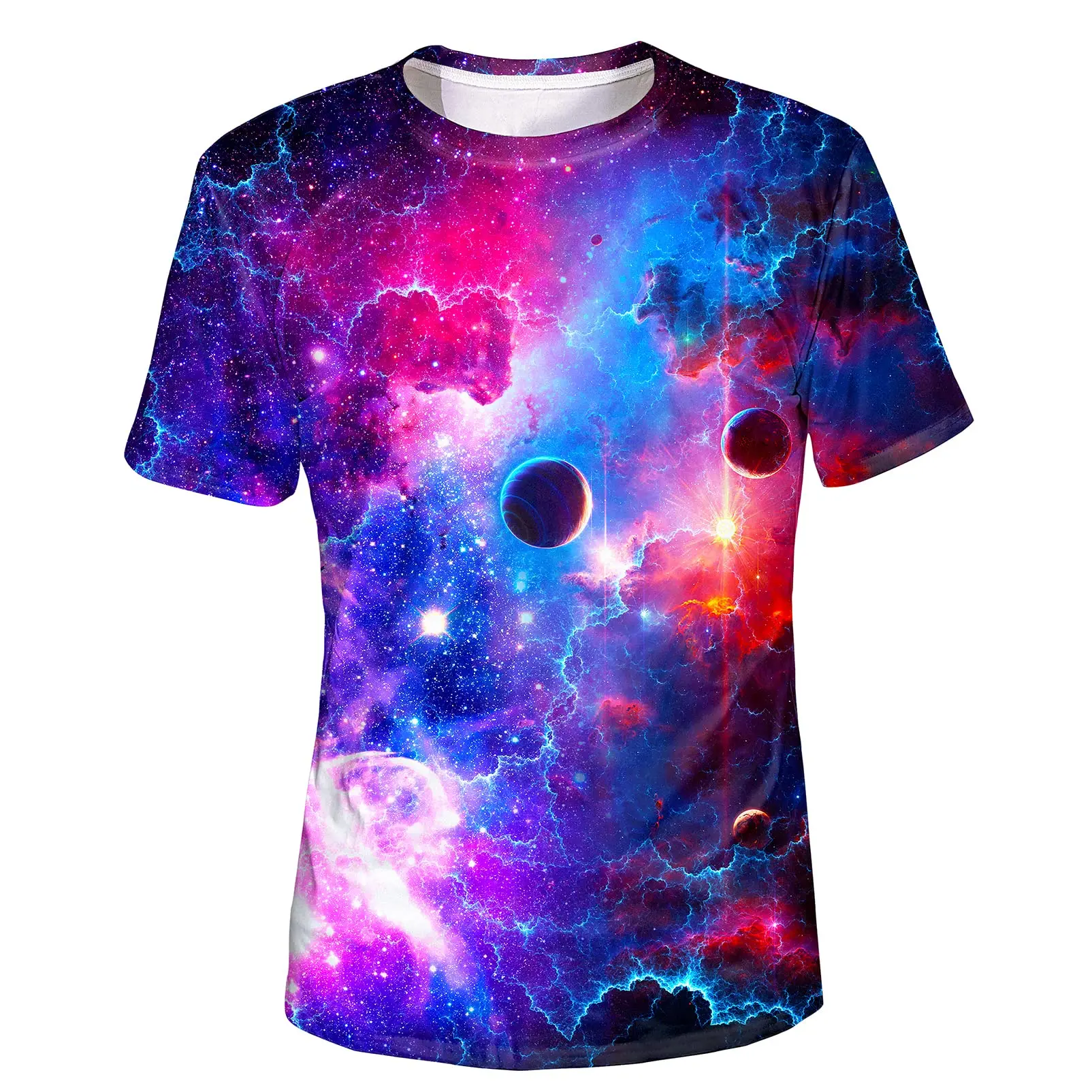 

2023 New Men Designer Art Creation 3D Graphic T Shirt Cosmic Starry Sky US Flag Women Hip Hop Rap Casual Short Sleeve Tee Tops