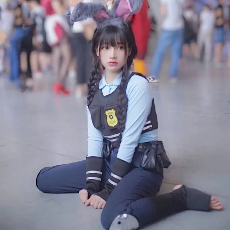 Джуди Хопс Косплей Костюм Женский Мультфильм Зоопарк Зайчик Ролевая Игра