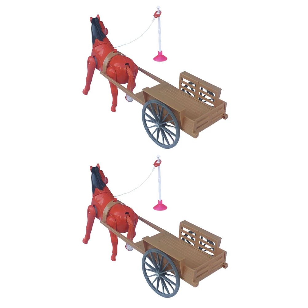 

2 Pcs Funny Rotating Horses Plastic Electric Carriage Shape Kids