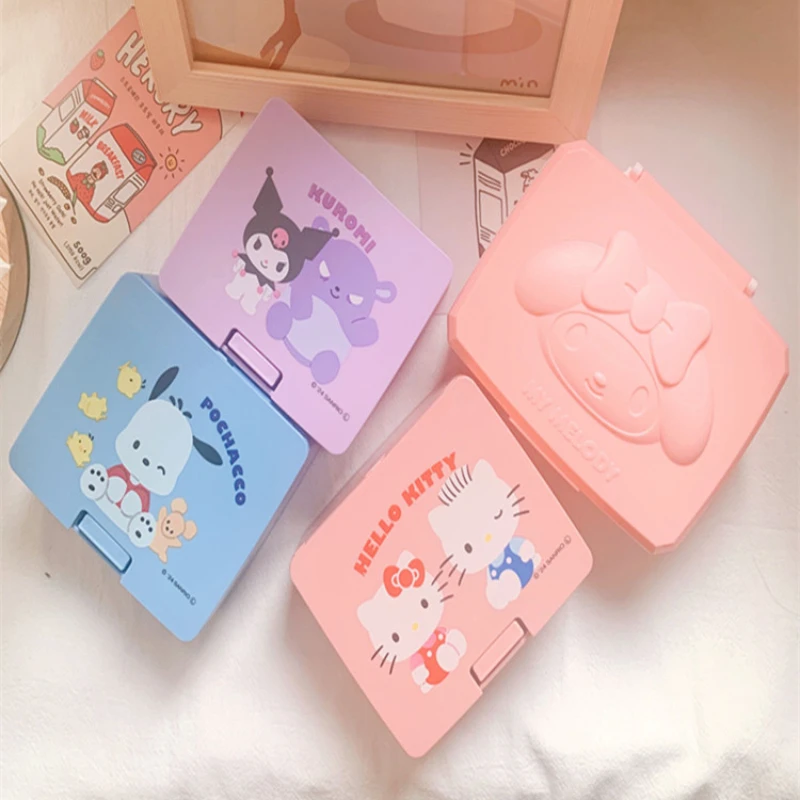 Sanrio Kuromi коробка для хранения аниме My Melody Cinnamoroll аксессуар Косметика чехол ватный