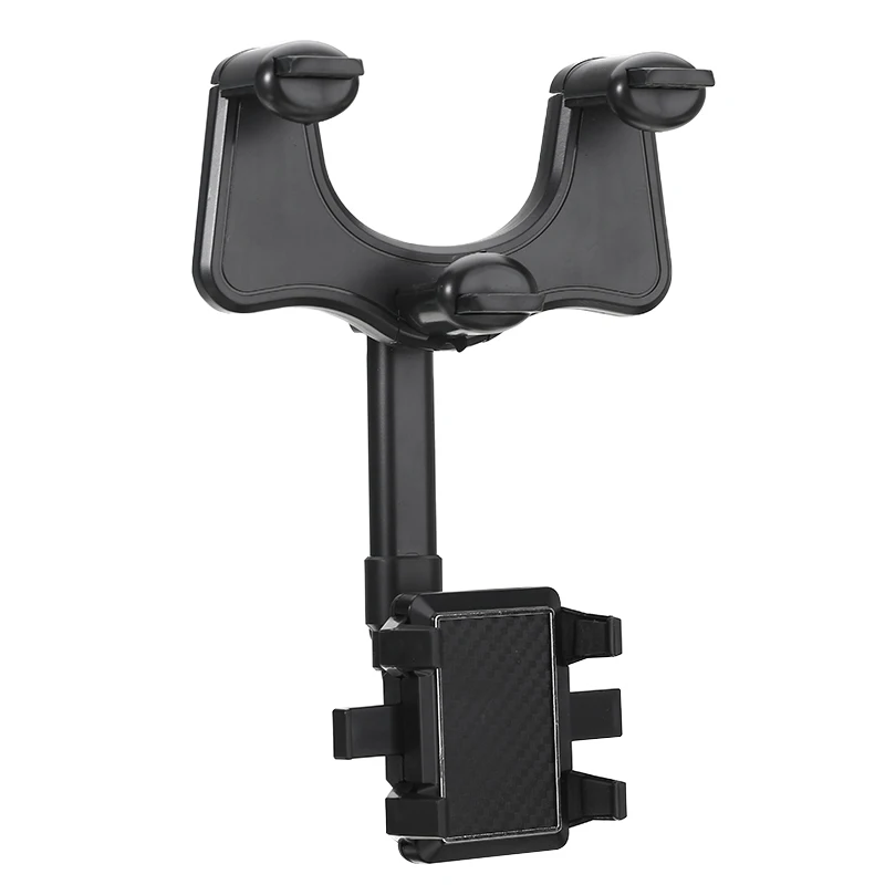 1pc Car Rearview Mirror Phone Holder Car Mount Mobile Phones Adjustable Bracket 360 Rotatable Retractable Holder