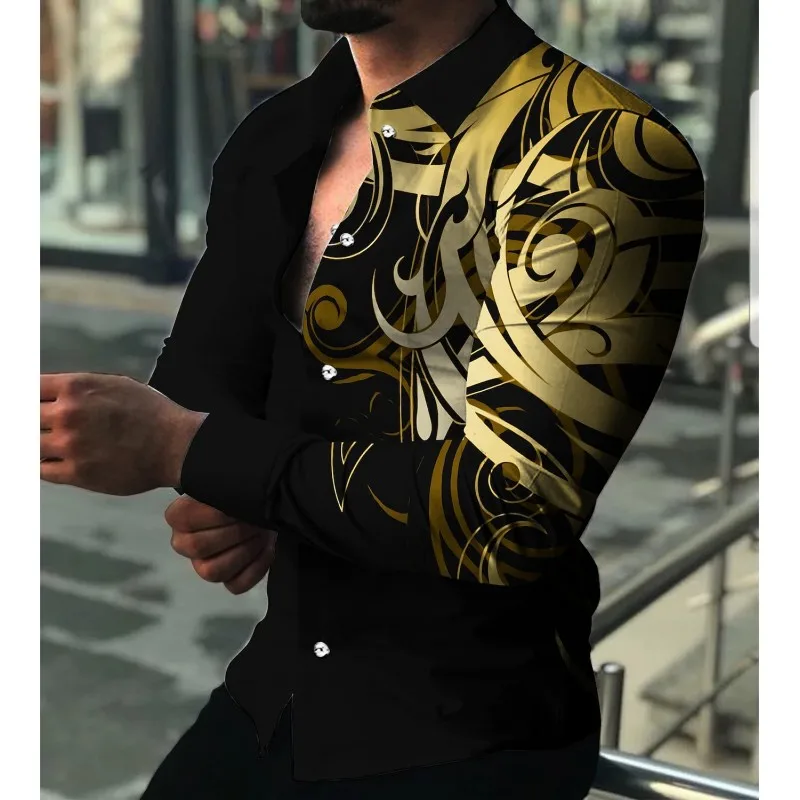 Trendy Print Fashion Slim Men's Shirt
