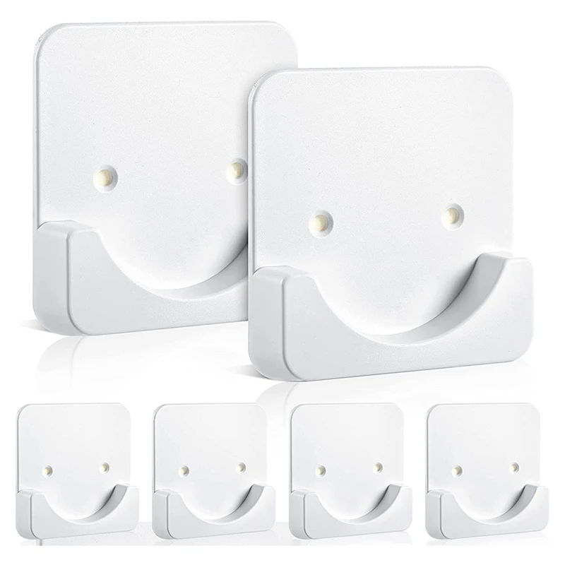 

6 Pieces Adhesive Shower Curtain Rod Holder Shower Rod Retainer Wall Mount Holder, Shower Curtain Rod Not Included,White
