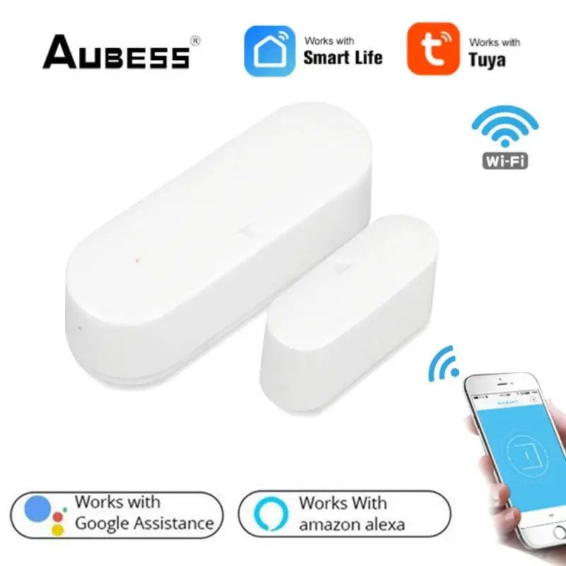 

Смарт-детекторы открытой/закрытой двери AUBESS Tuya, совместимые с Alexa Google Home Smart Life APP и дистанционным управлением