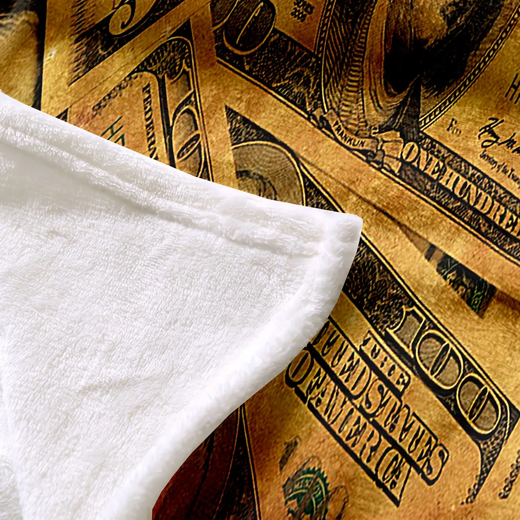 HUANZHUANG пушистое одеяло с 3D рисунком банкнот плюшевое супермягкое Флисовое теплое