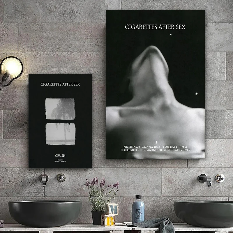 Современный черно-белый женский сигаретный постер произведение искусства на