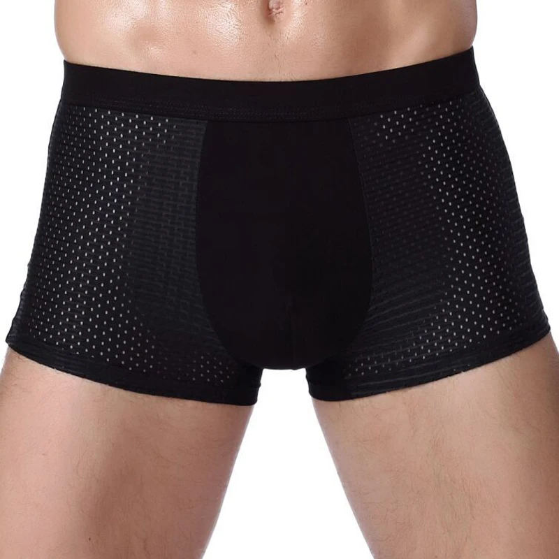 

Underwear Men Boxer Briefs Mesh Panties Modal Bamboo Man Shorts