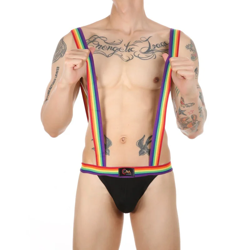 

Mens Undershirts Sexy Gay Jockstrap Jumpsuit Wrestling Singlet Suspender Bodysuits One-piece Leotard Men Thong Mankini Underwear