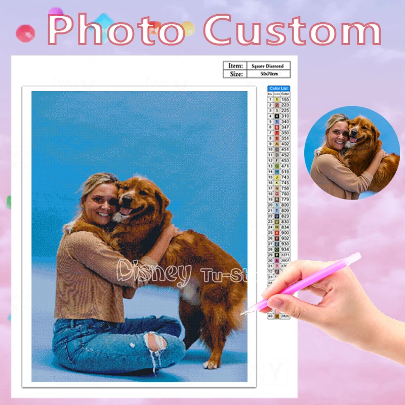 

Алмазная 5D Вышивка, сделайте свои собственные фотографии, алмазная живопись на заказ, полноразмерная/круглая Стразы для влюбленных, родите...