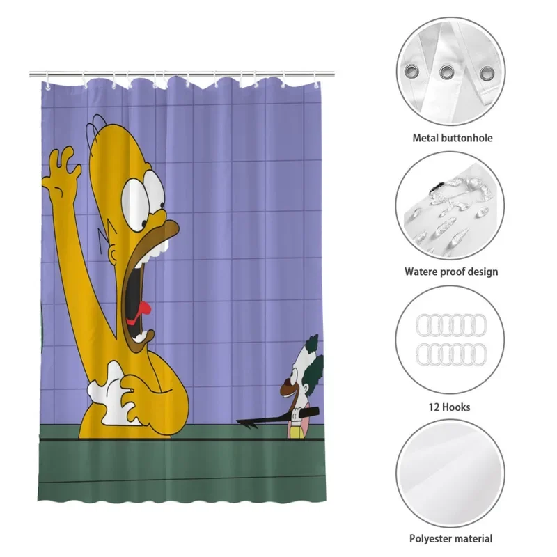 Пейзажная душевая штора из полиэстера Krusty Doll Homer