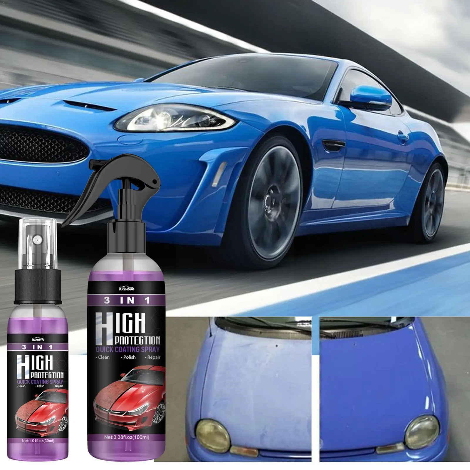 

3 In 1 Car Ceramic Coating Spray Paint 30ml/100ml Auto Nano Repair Polishing Scratch Wax Paint Spraying Coating Remover Cer M5F8