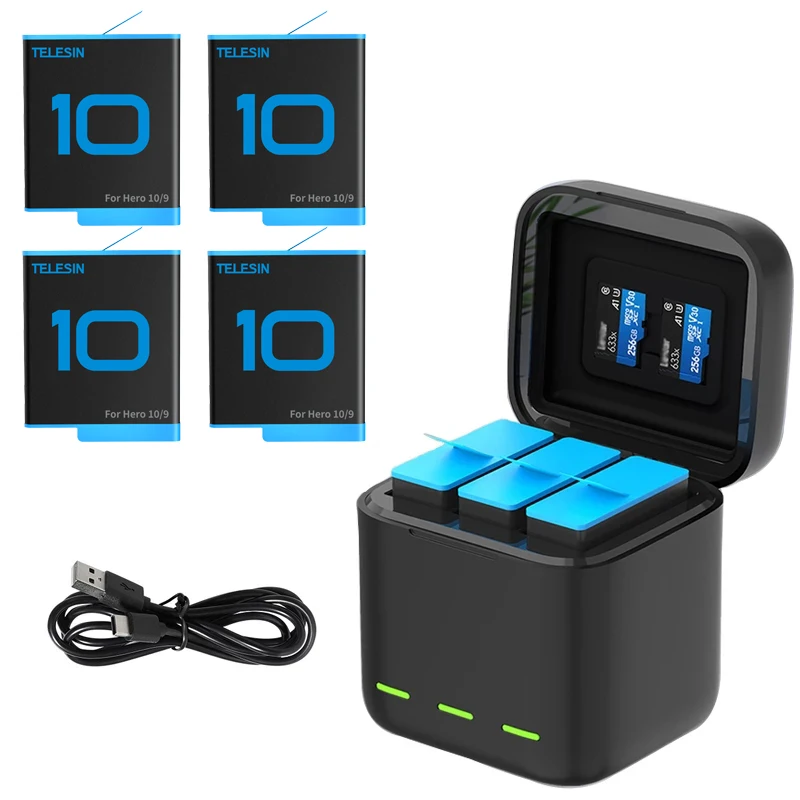

Зарядное устройство для аккумуляторов NEWCE GoPro 10, умный чехол для быстрой зарядки, 1750 мАч, литий-ионный аккумулятор, бокс для хранения, аксессу...