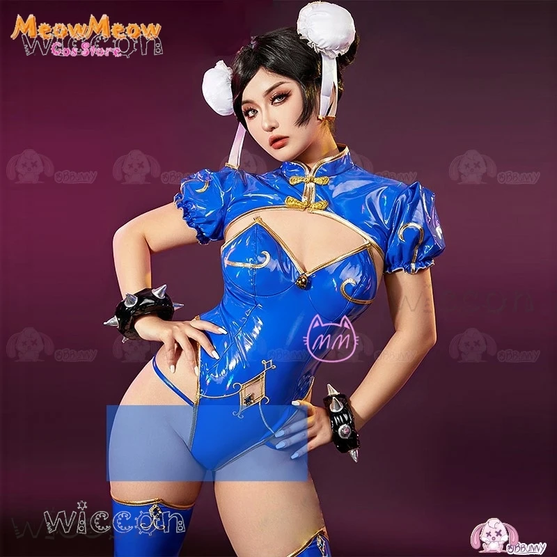 Street Chunli Chun Li Косплей Костюм Парик Истребитель Игра SF Ролевая Банни Наряд Для