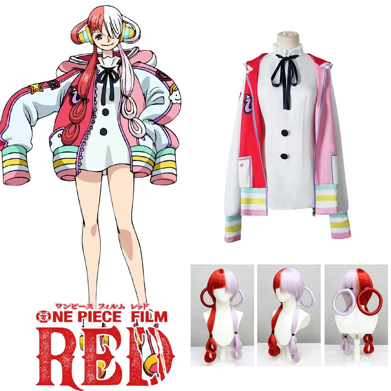 

Uta Cosplay Anime One Piece Red Uta Cosplay Costume Cute Dress Hoodie Uniform Wig Suit Halloween Clothing Costumes for Woman