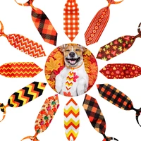 50pcs autumn thanksgiving pet dog necktie adjustable dog bow neckties maple leaf pattern puppy festival grooming dog supplies