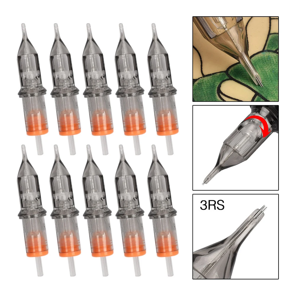 

10pcs Disposable Tattoo Cartridge Needles 3RS 5RS 7RS 9RS 11RS 0.35mm Round Liner Sterilized Safety Tattoo Cartridges Machine