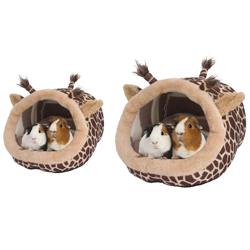 2X Chinchilla Hedgehog Guinea Pig Bed Accessories Cage Toys Bearded Dragon House Hamster Supplies Habitat,Xl & L